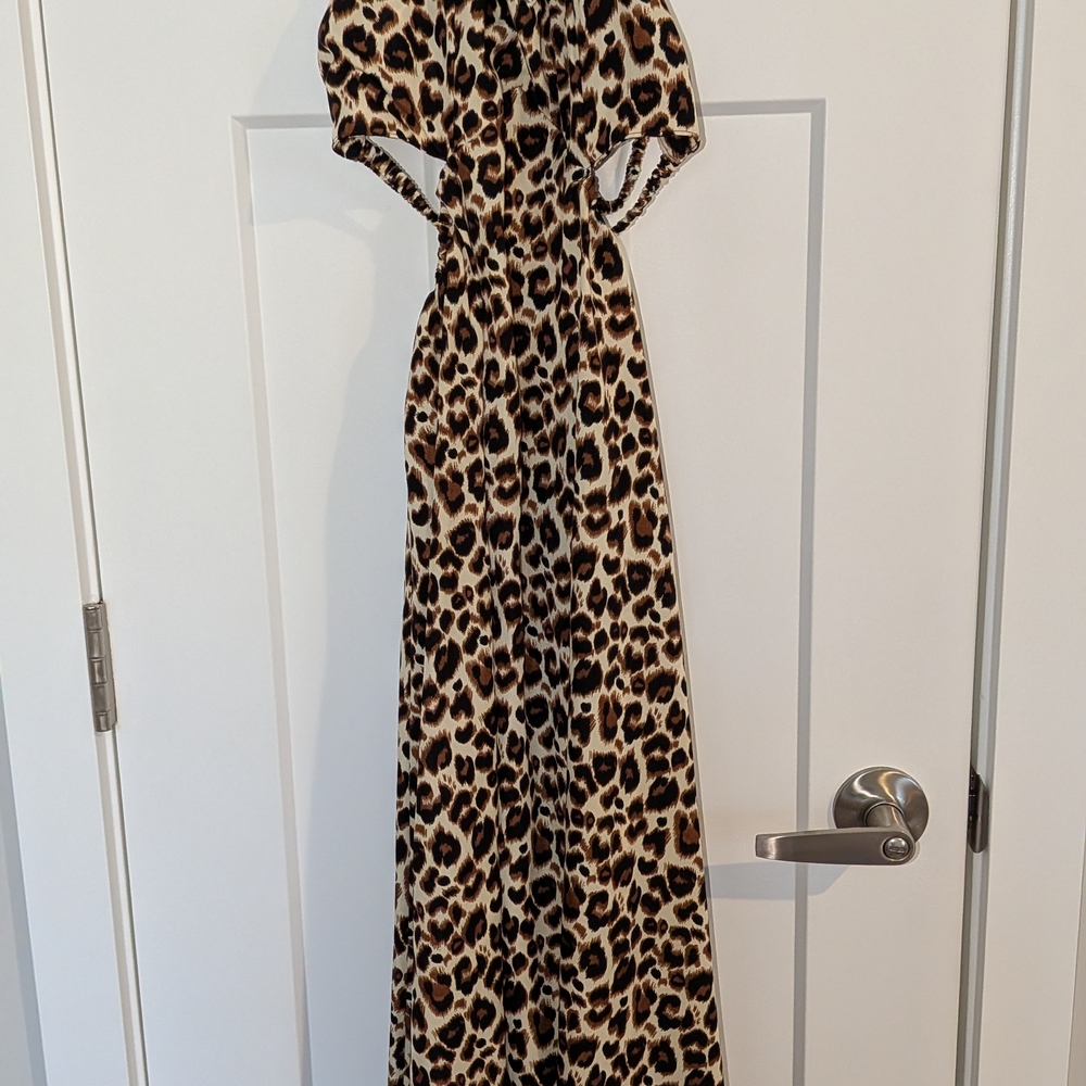 Leopard Print Maxi Dress - Brown Animal Print